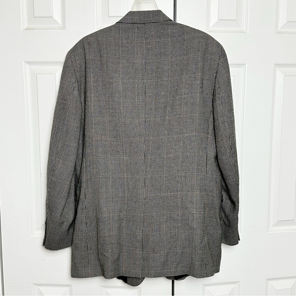 Joseph A Bank Silk Wool Houndstooth Suit Jacket Blazer Sport Coat Academia 44L - Picture 2 of 7